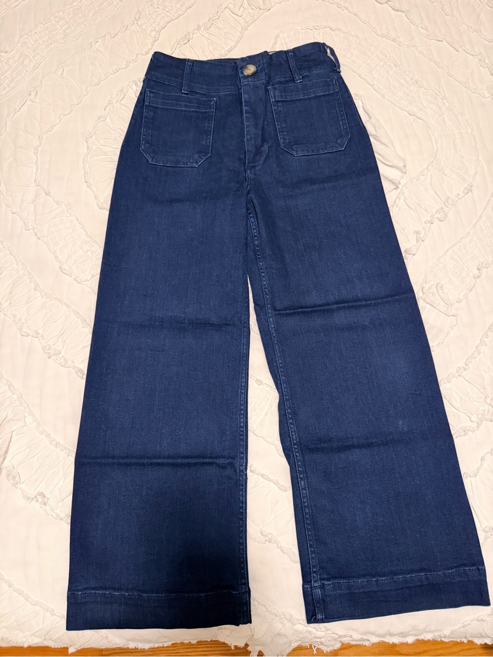Maeve Colette High-Rise Wide- Leg Cropped Jeans, Size 27